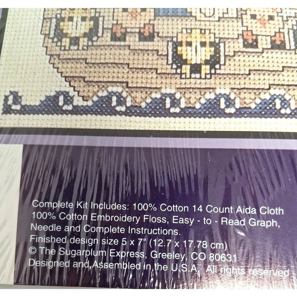 Noah's Ark Counted Cross Stitch Kit Munchkins #319 Animals Ark Finished 5x7